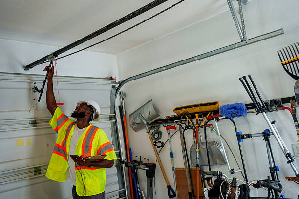 Professional Garage Door Panel Replacement technician working in Panora, IA